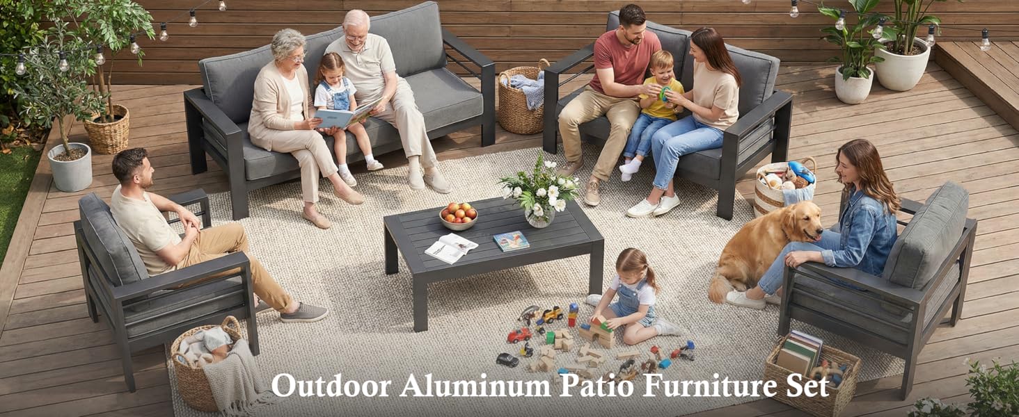 aluminum patio furniture set for family