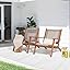 Garden Set of 2 Patio Lounge Chair, Modern Acacia Wood Accent Armchair with Handwoven Rope for Patio,Living Room, Bedroom, Balcony (Beige)
