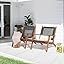 Garden Set of 2 Patio Lounge Chair, Modern Acacia Wood Accent Armchair with Handwoven Rope for Patio,Living Room, Bedroom, Balcony (Beige)