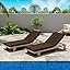 Home Duska Acacia Wood Chaise Lounge Chair Set of 2, Patio Outdoor Chaise Lounge with Cushions, Adjustable Backrest Single Lounge Sofa, Garden Poolside Backyard Seating, Teak+Beige