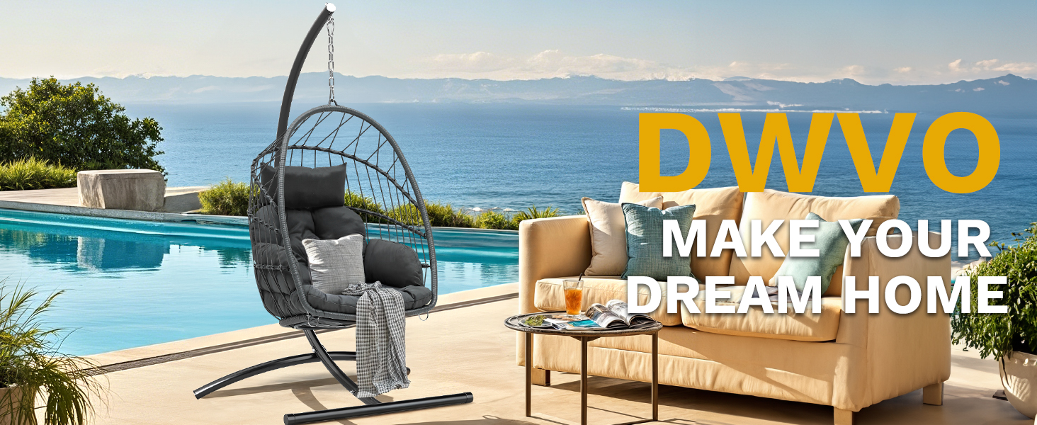 DWVO Egg Hanging Swing Chair with Stand