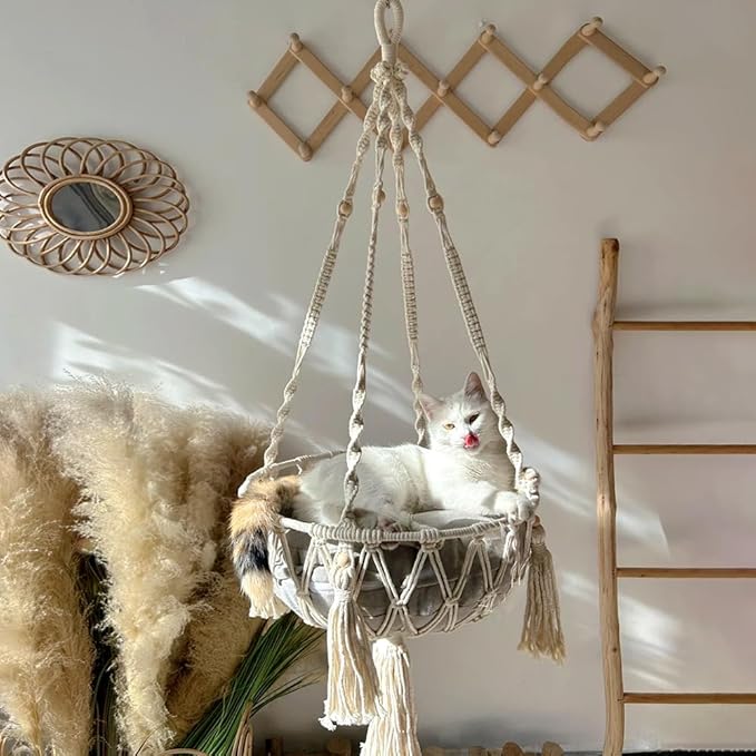  Cat Hammock Bed in Cotton White 