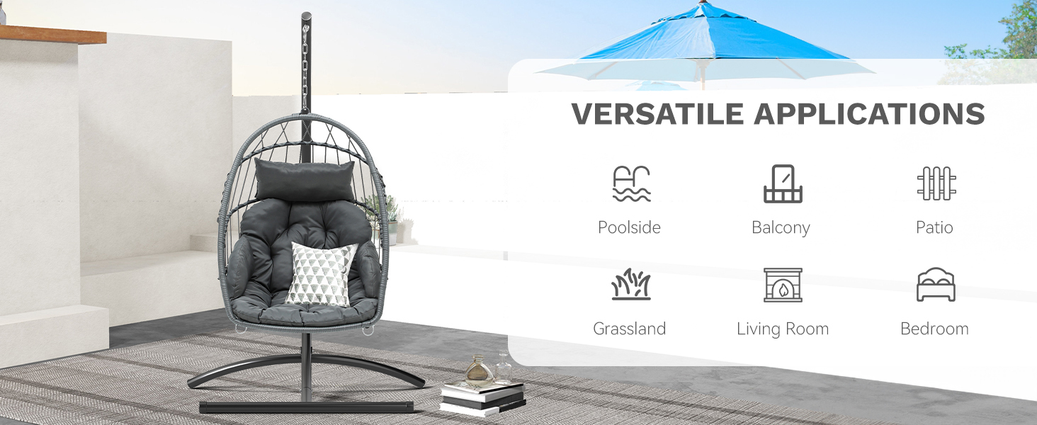 DWVO Egg Hanging Swing Chair with Stand