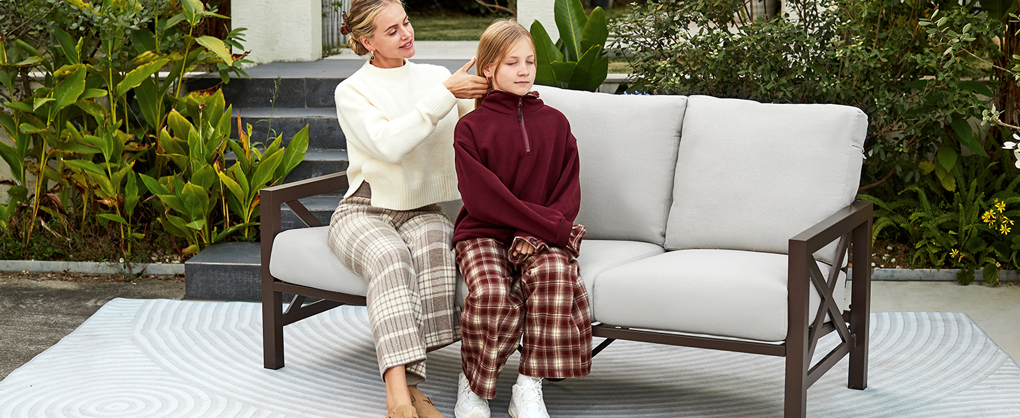 Metal Couch Outdoor Patio Furniture Sofa