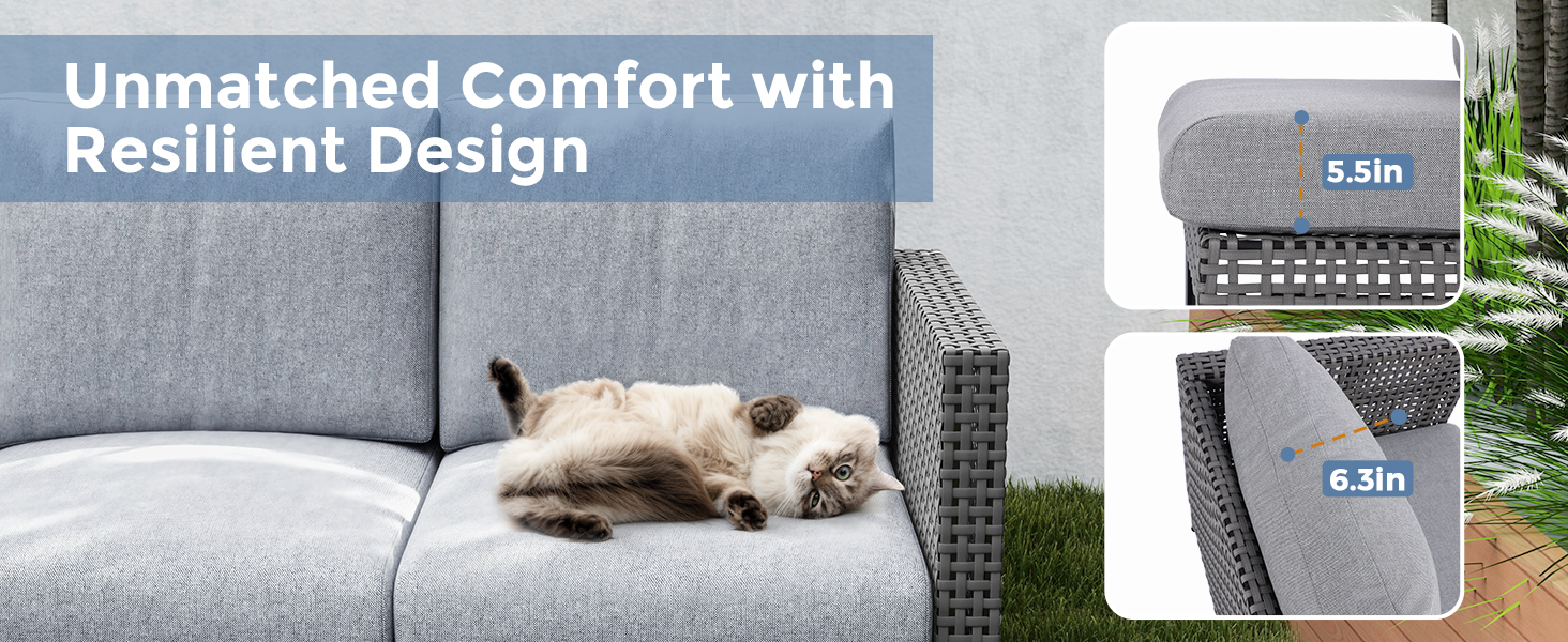 patio sofa conversation set outdoor furniture L shape corner sofa