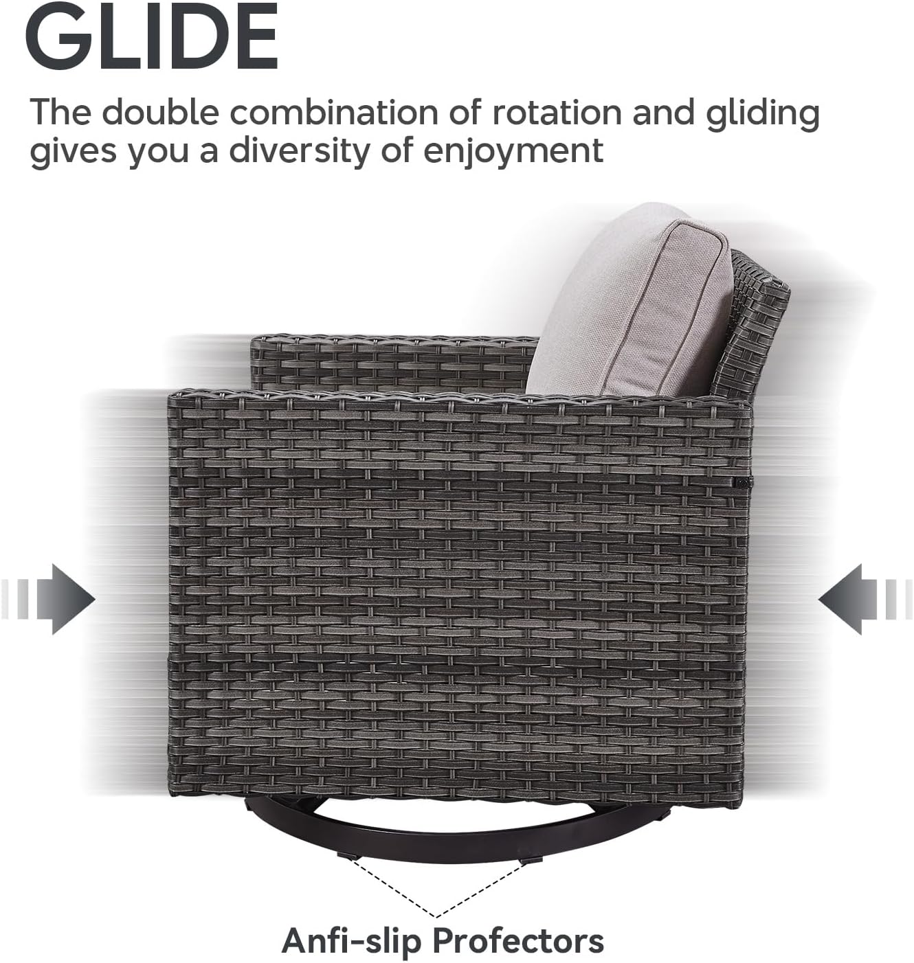 Patio Furniture 5 Piece Outdoor Sofa Set, Oversize Outdoor Dining Chairs with Rattan Ottomans, Conversation Sets Patio Furniture Come with Removable Washable