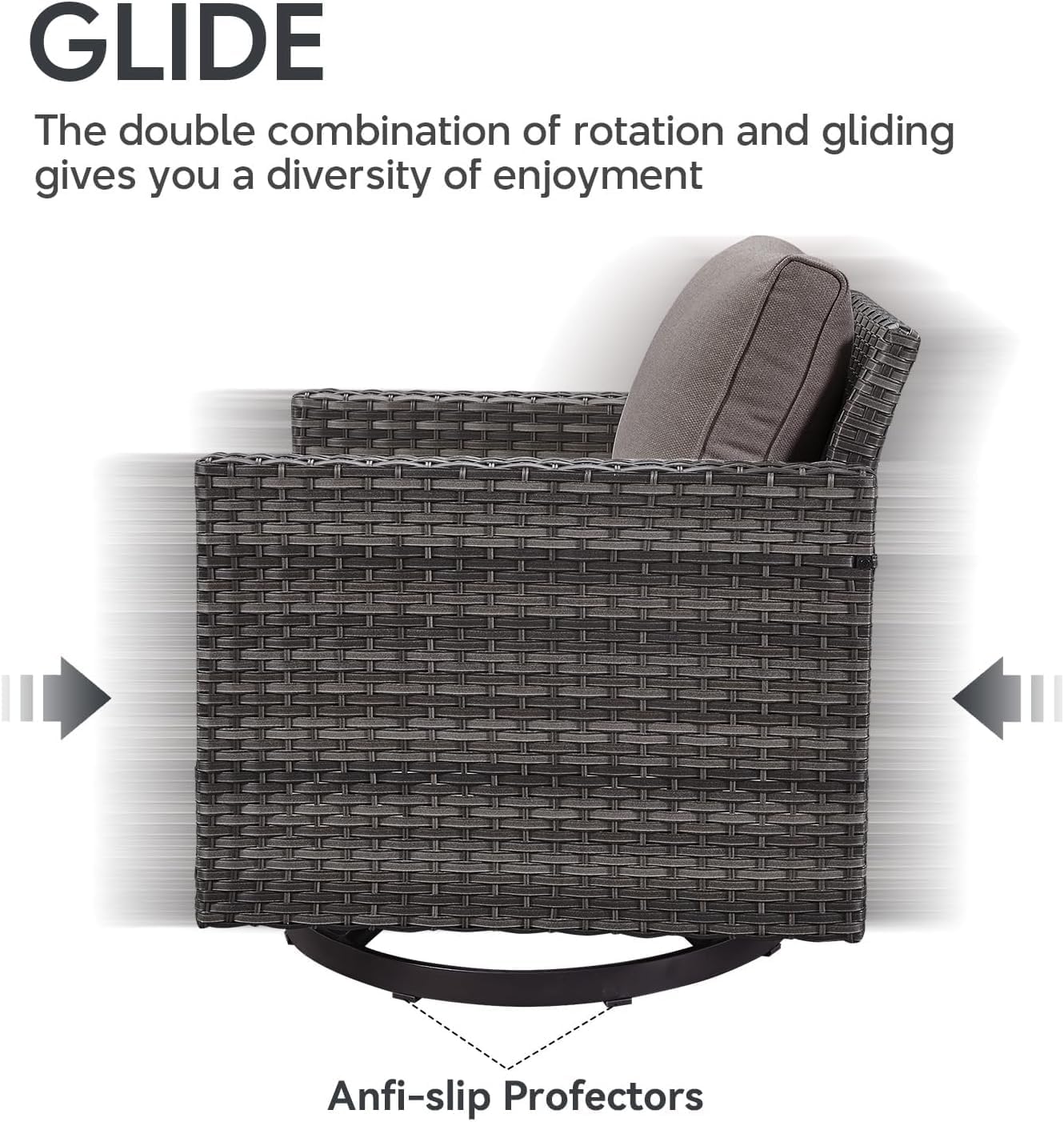 Patio Furniture 5 Piece Outdoor Sofa Set, Oversize Outdoor Dining Chairs with Rattan Ottomans, Conversation Sets Patio Furniture Come with Removable Washable