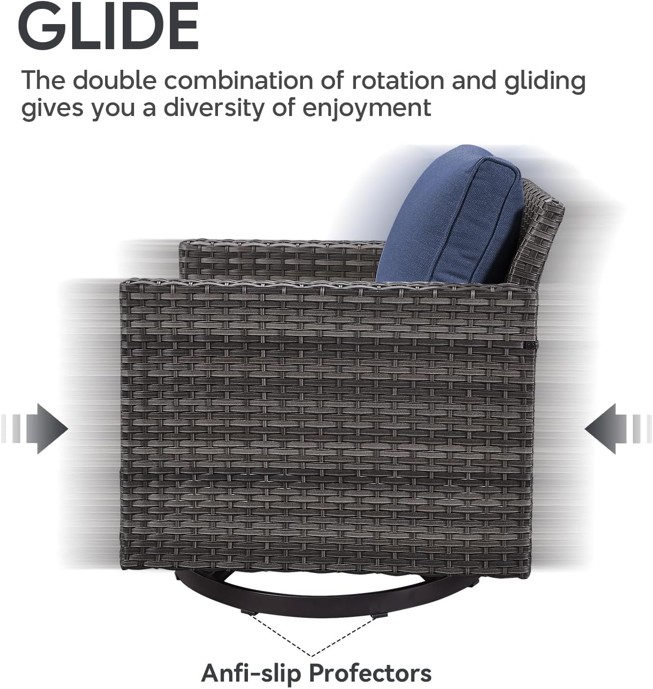 Patio Furniture 5 Piece Outdoor Sofa Set, Oversize Outdoor Dining Chairs with Rattan Ottomans, Conversation Sets Patio Furniture Come with Removable Washable