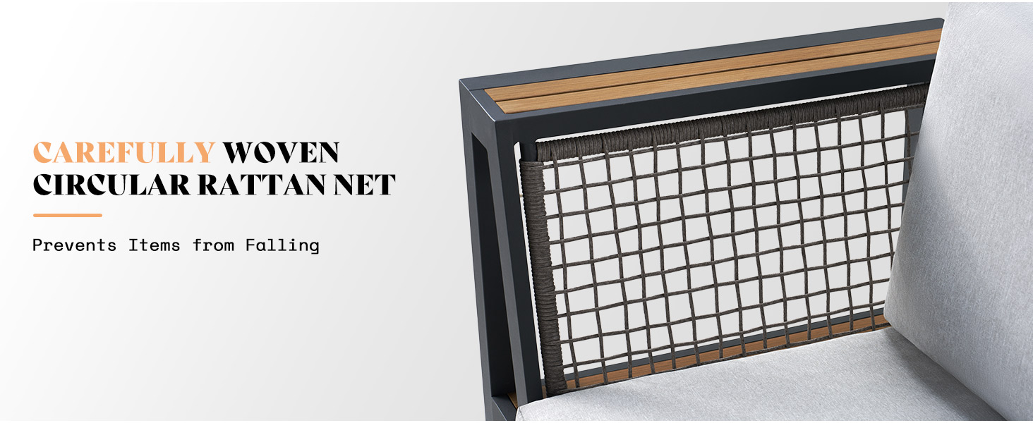 handwoven all-weather rattan side nets