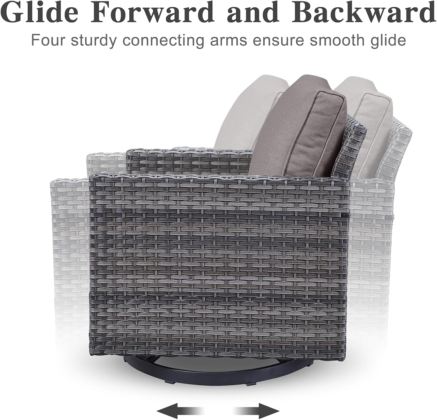 Patio Furniture 5 Piece Outdoor Sofa Set, Oversize Outdoor Dining Chairs with Rattan Ottomans, Conversation Sets Patio Furniture Come with Removable Washable