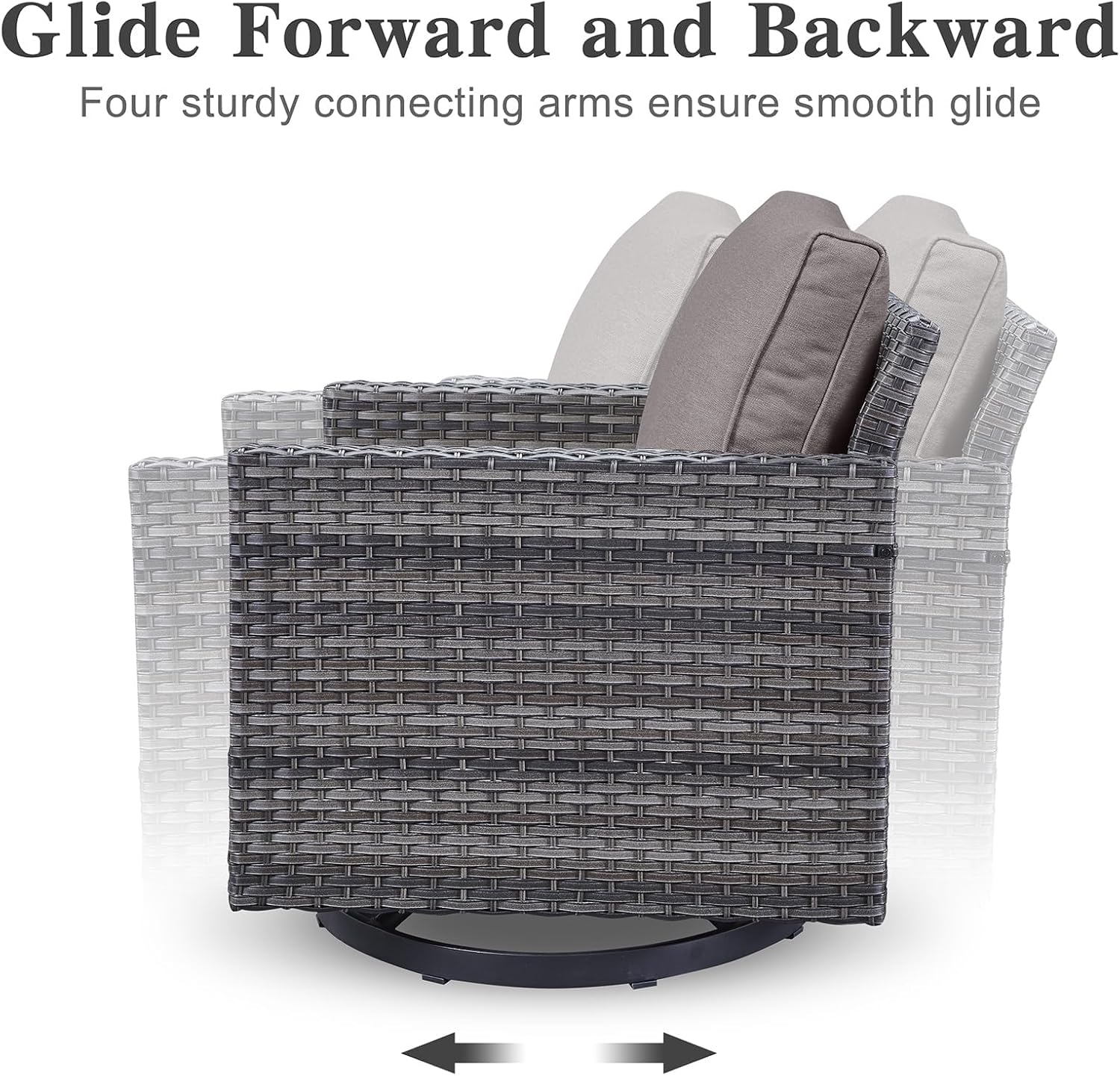 Patio Furniture 5 Piece Outdoor Sofa Set, Oversize Outdoor Dining Chairs with Rattan Ottomans, Conversation Sets Patio Furniture Come with Removable Washable