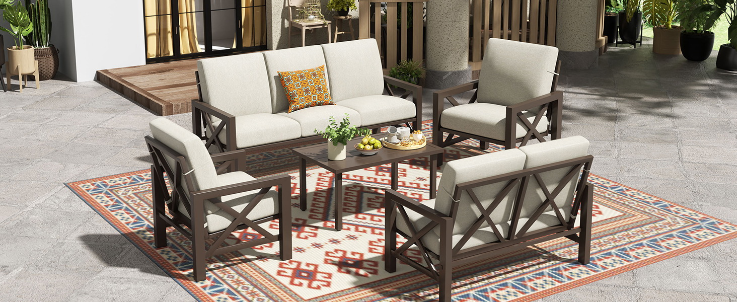 Metal Couch Outdoor Patio Furniture Sofa