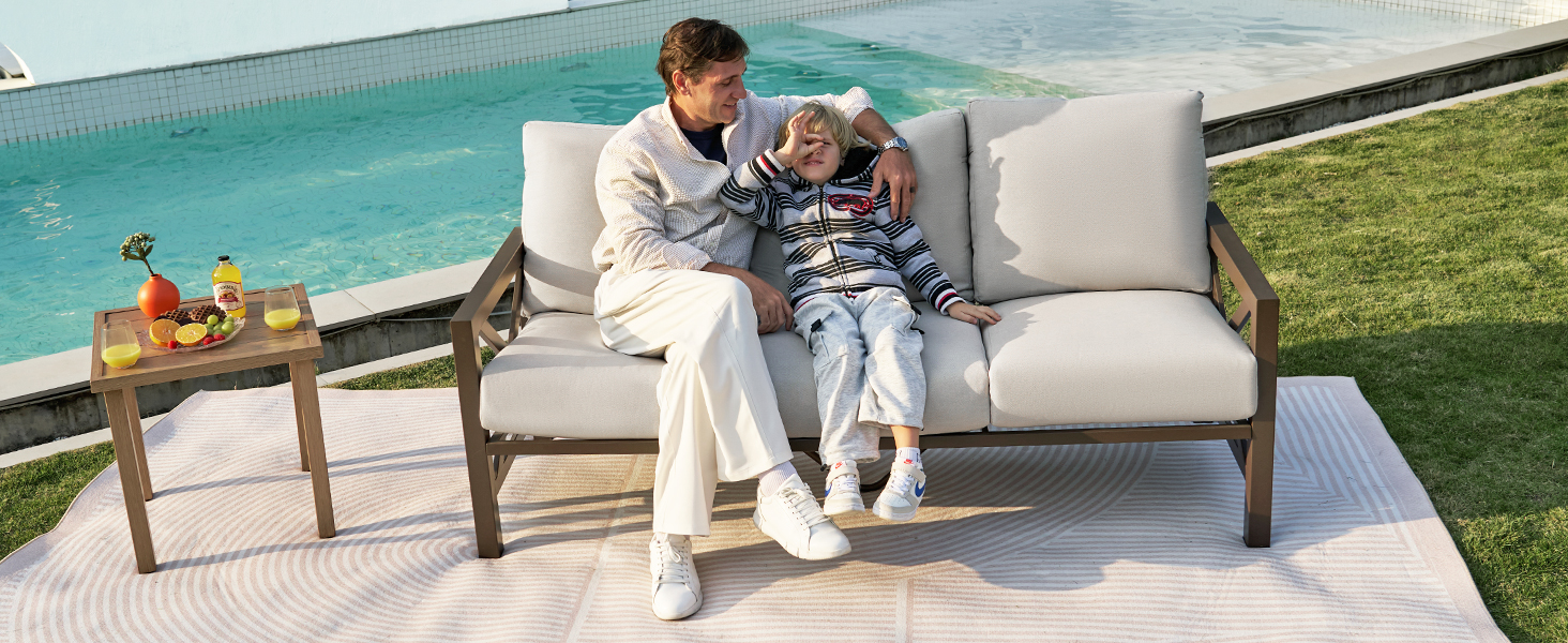 Metal Couch Outdoor Patio Furniture Sofa