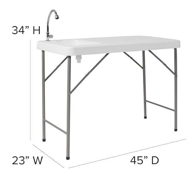 Outdoor Camping Table with Sink