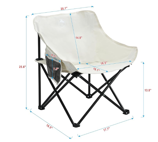 Two Outdoor Camping Chairs With Side Pocket