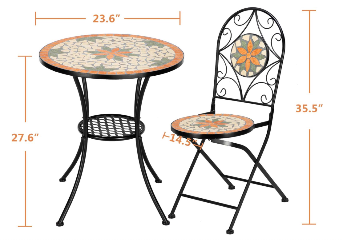 3 Pieces Garden Patio Table