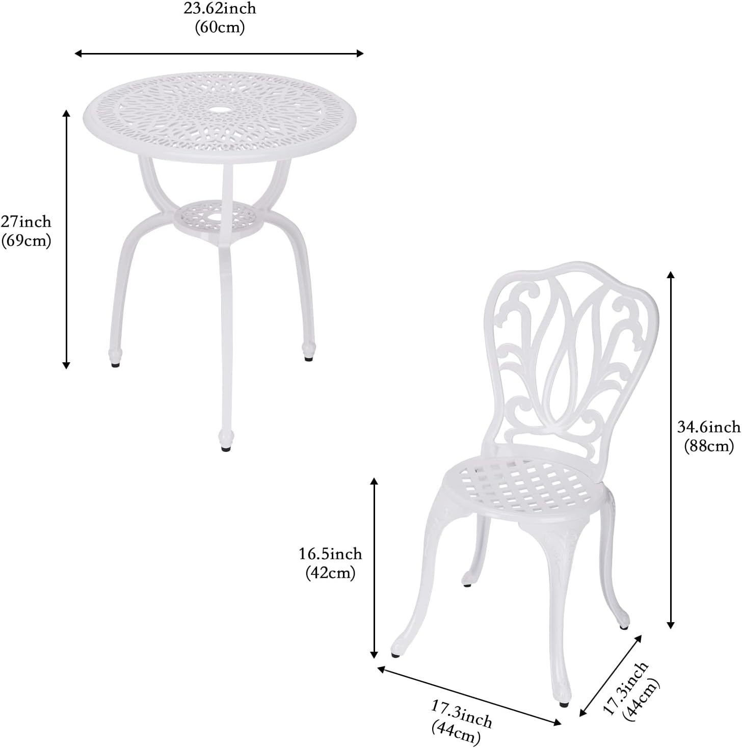 3-Piece Patio Bistro Furniture Set