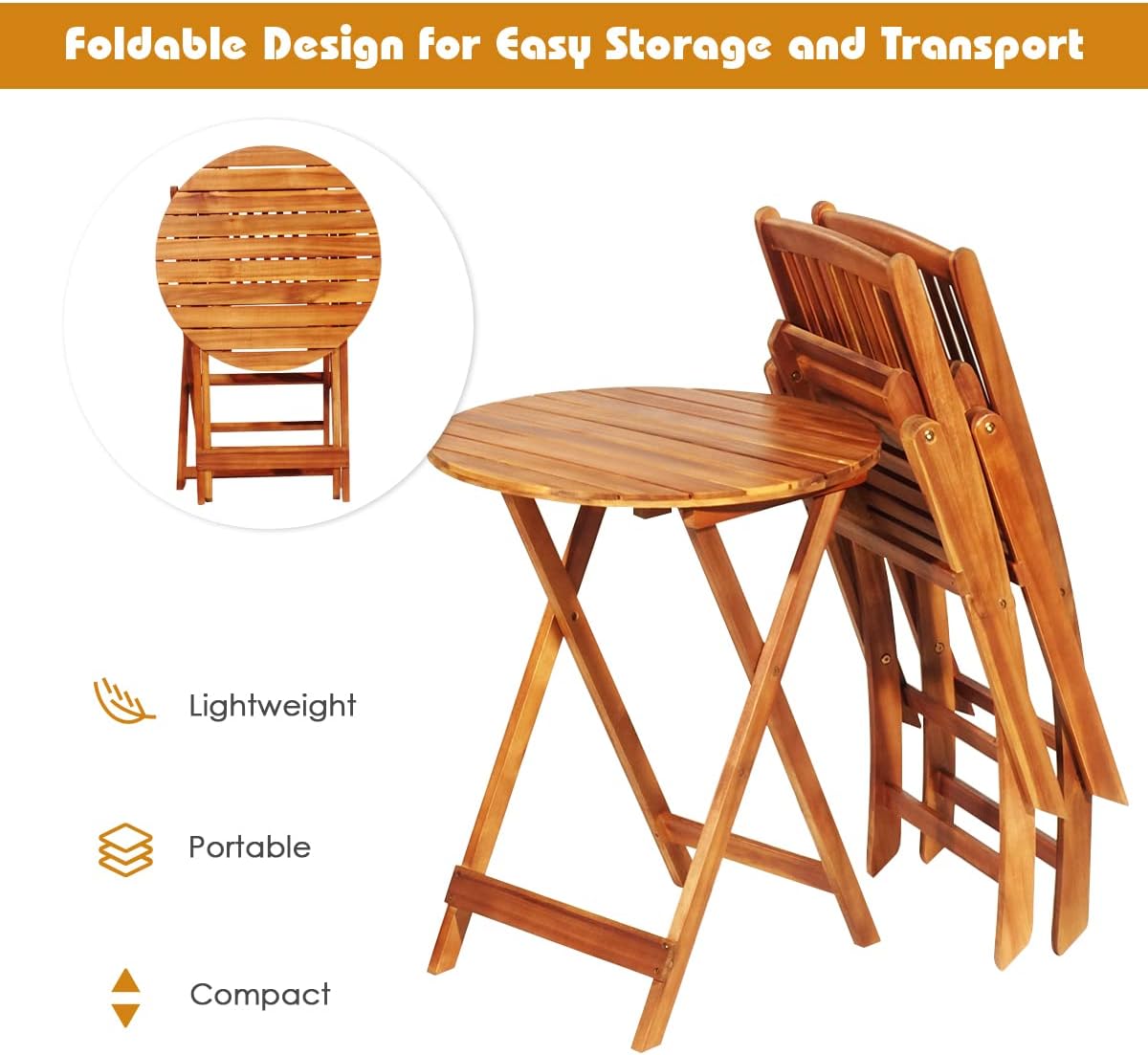  3Pcs Patio Bistro Set