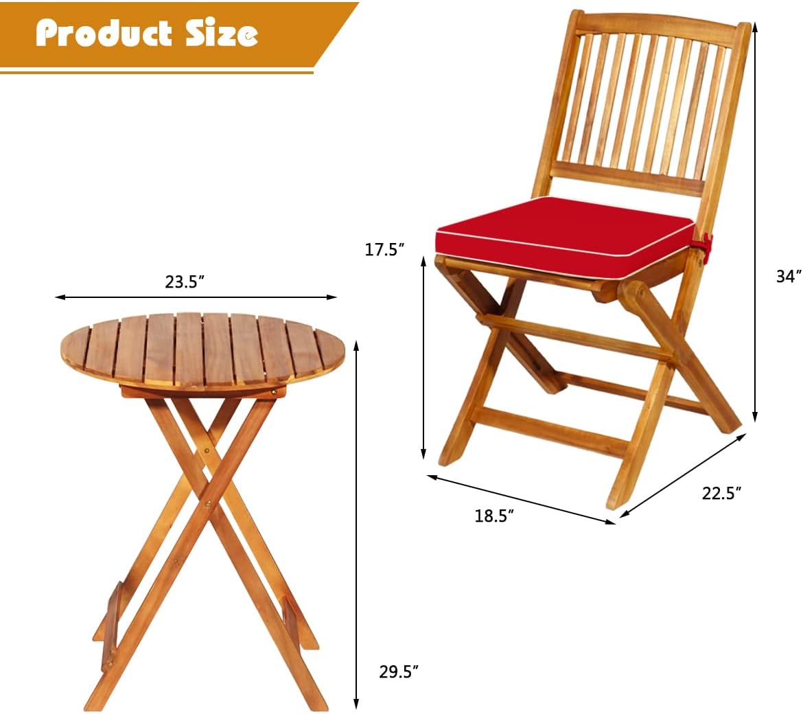  3Pcs Patio Bistro Set