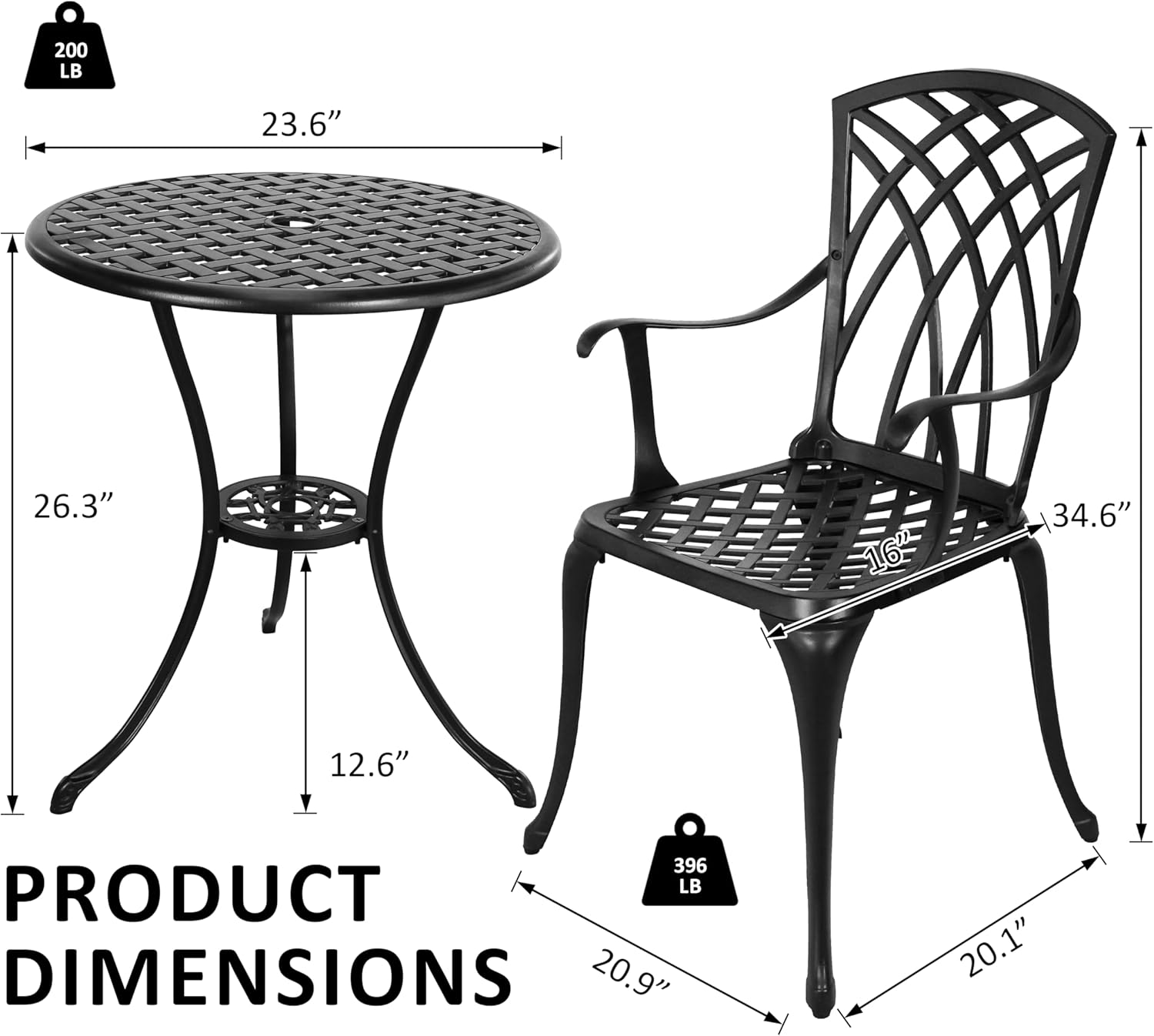 Bistro Patio Set 3 Piece