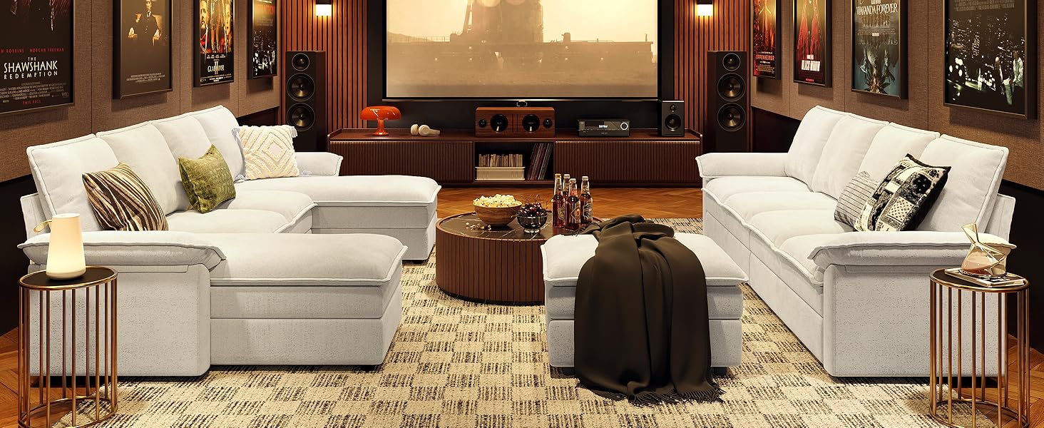 white sofa modular couch chaise HS003