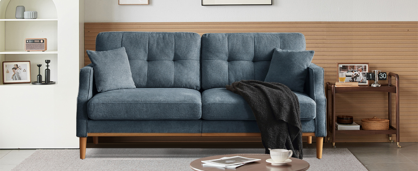 dark blue loveseat sofa