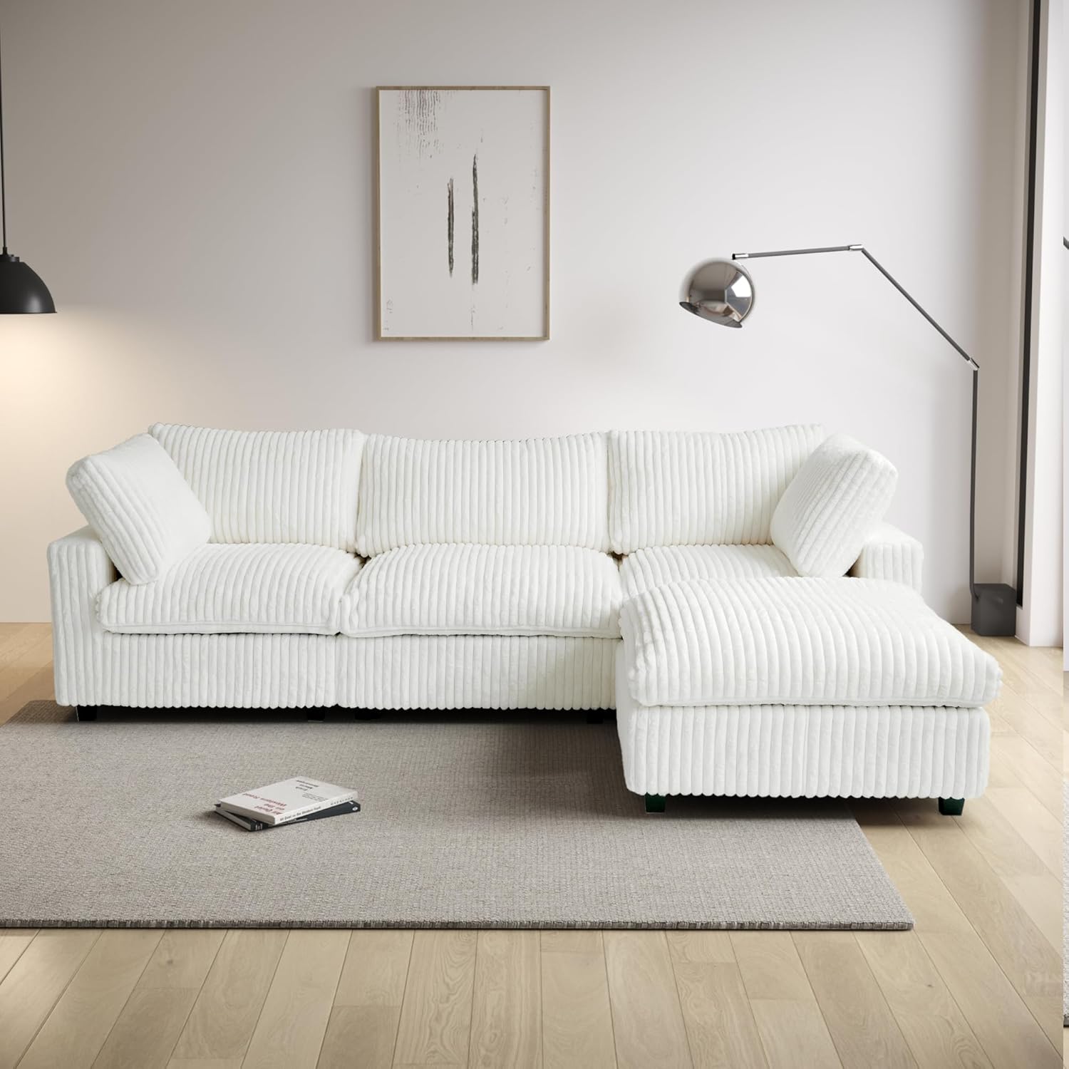  Cloud Couch Modular Sectional Sofa,157" Oversized 8 Seater Convertible Sofa,U Shaped Couch with Ottoman,Plush Sofas with 2 Chaise for Living Room,Covers Washable&Replaceable (Brown)