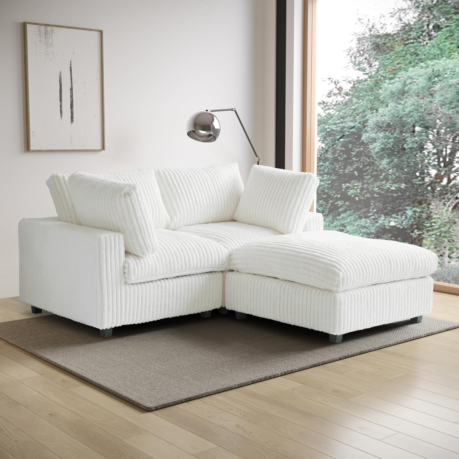  Cloud Couch Modular Sectional Sofa,157" Oversized 8 Seater Convertible Sofa,U Shaped Couch with Ottoman,Plush Sofas with 2 Chaise for Living Room,Covers Washable&Replaceable (Brown)