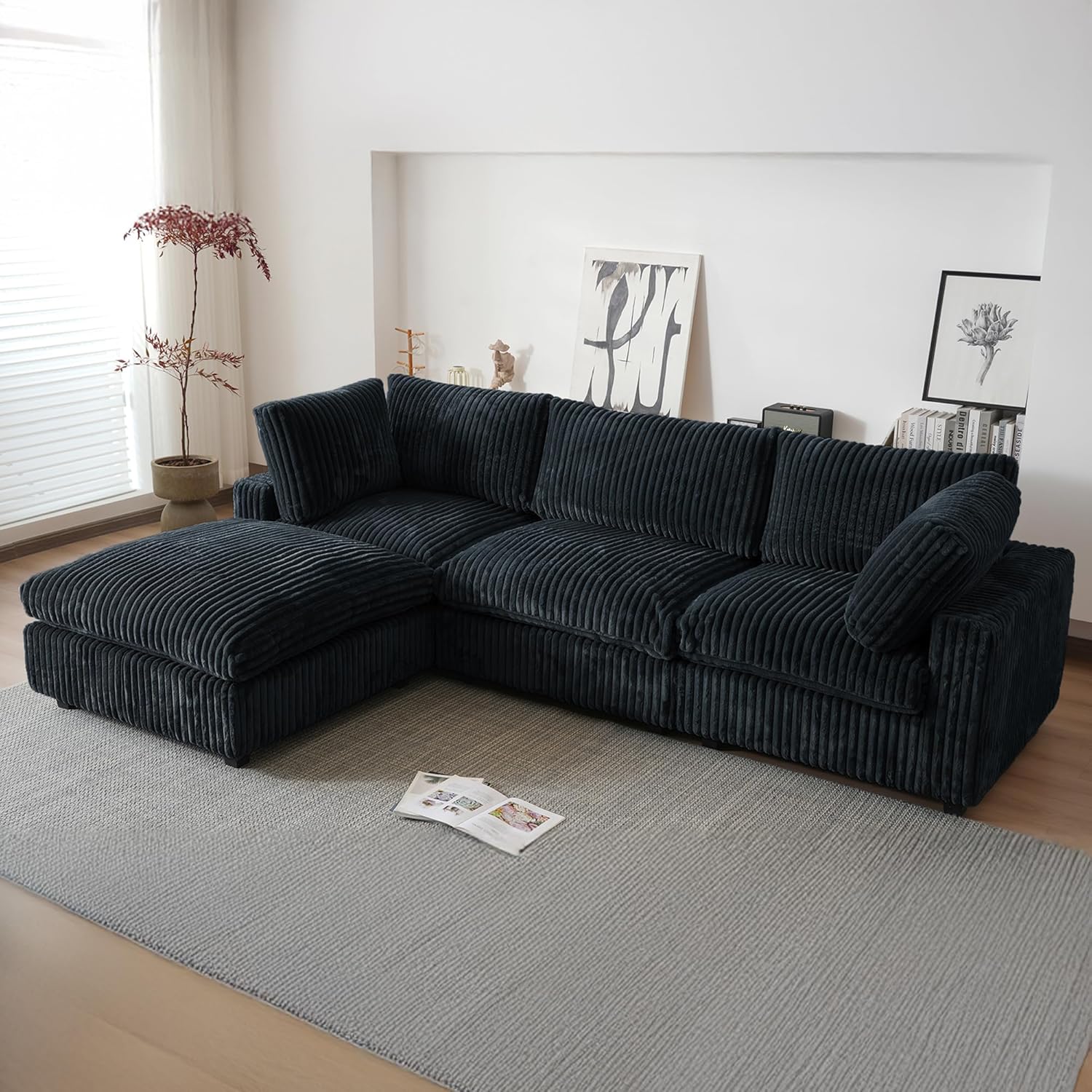  Cloud Couch Modular Sectional Sofa,157" Oversized 8 Seater Convertible Sofa,U Shaped Couch with Ottoman,Plush Sofas with 2 Chaise for Living Room,Covers Washable&Replaceable (Brown)