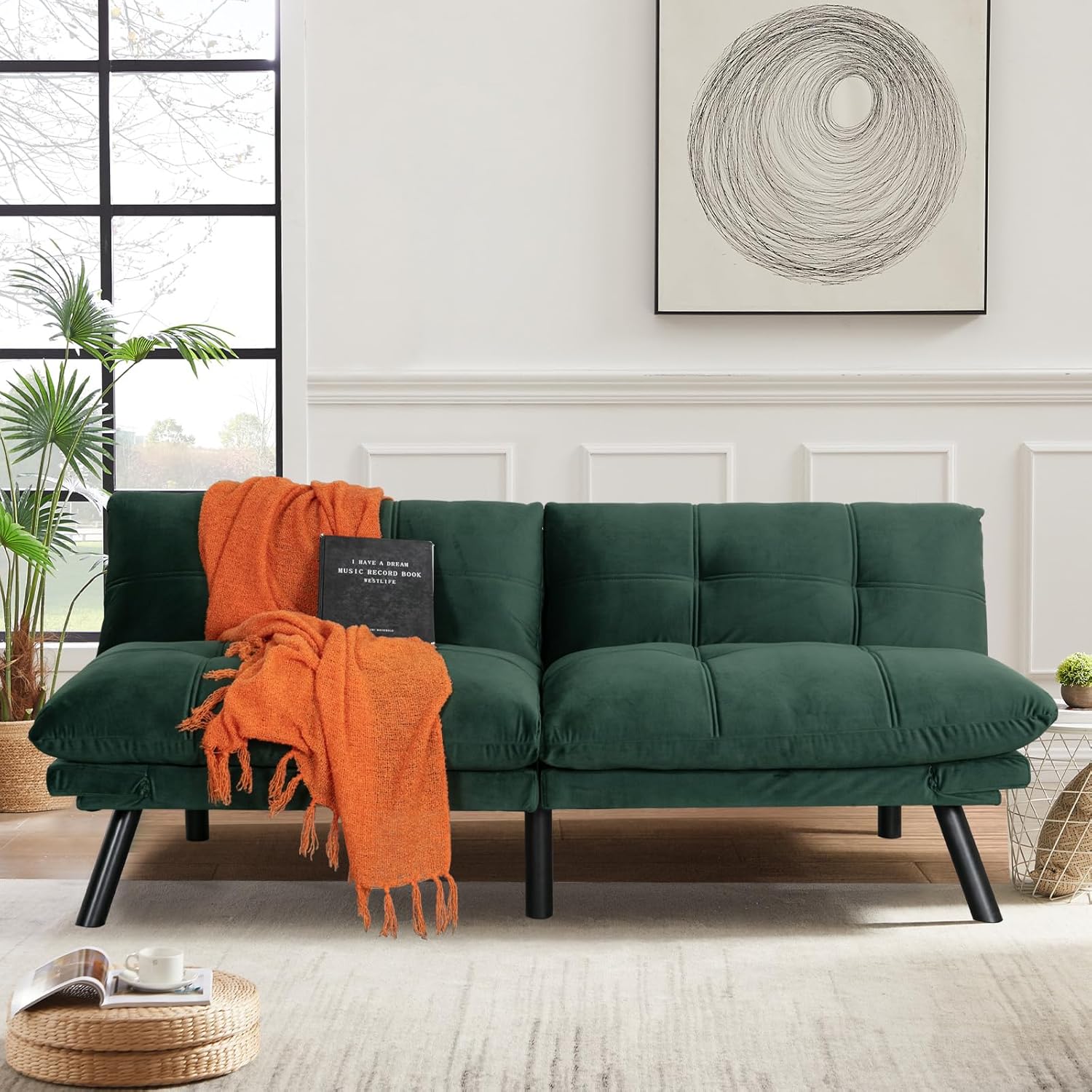 Sofa Modern Decor Comfy Love Seat Couches with USB Port and Pillow for Living Room, Bedroom, Apartment(Dark Blue)