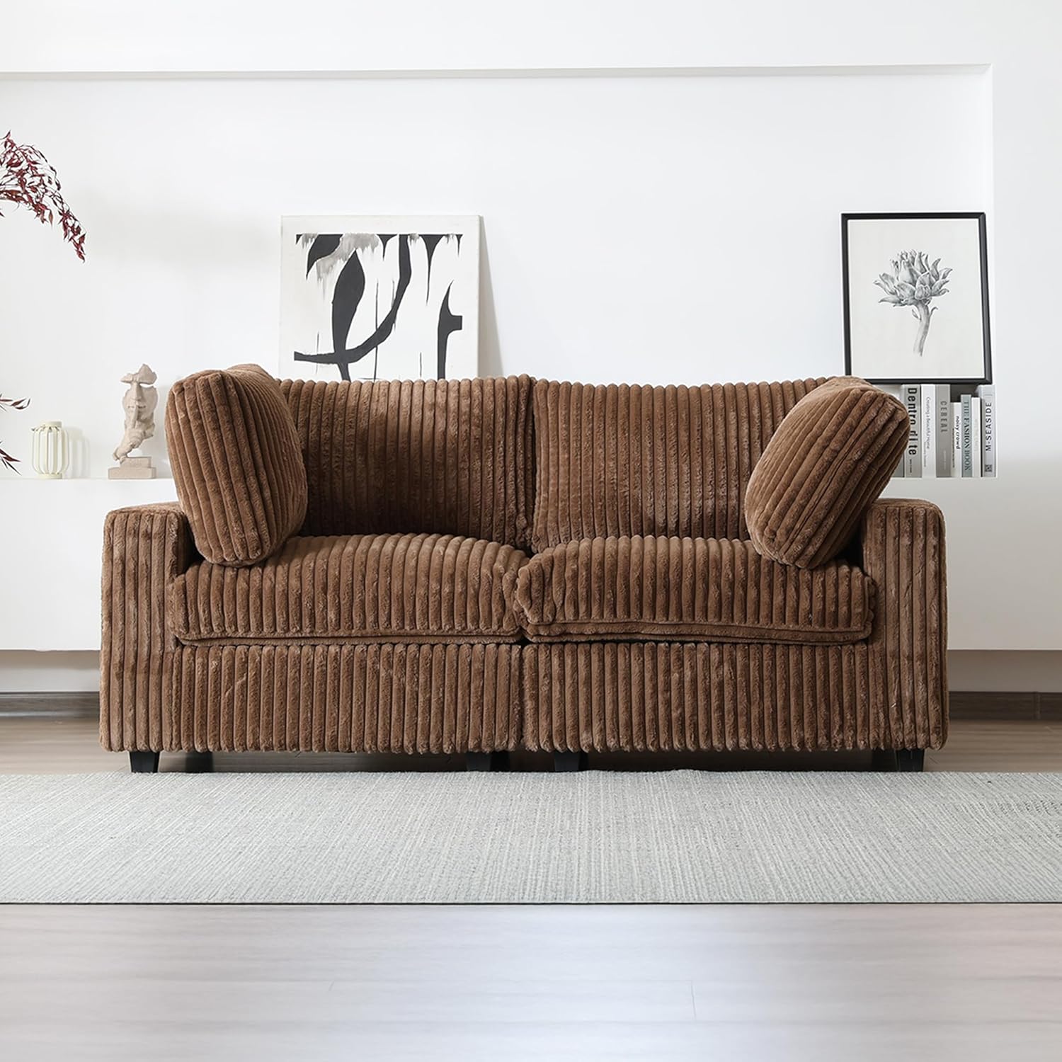  Cloud Couch Modular Sectional Sofa,157" Oversized 8 Seater Convertible Sofa,U Shaped Couch with Ottoman,Plush Sofas with 2 Chaise for Living Room,Covers Washable&Replaceable (Brown)