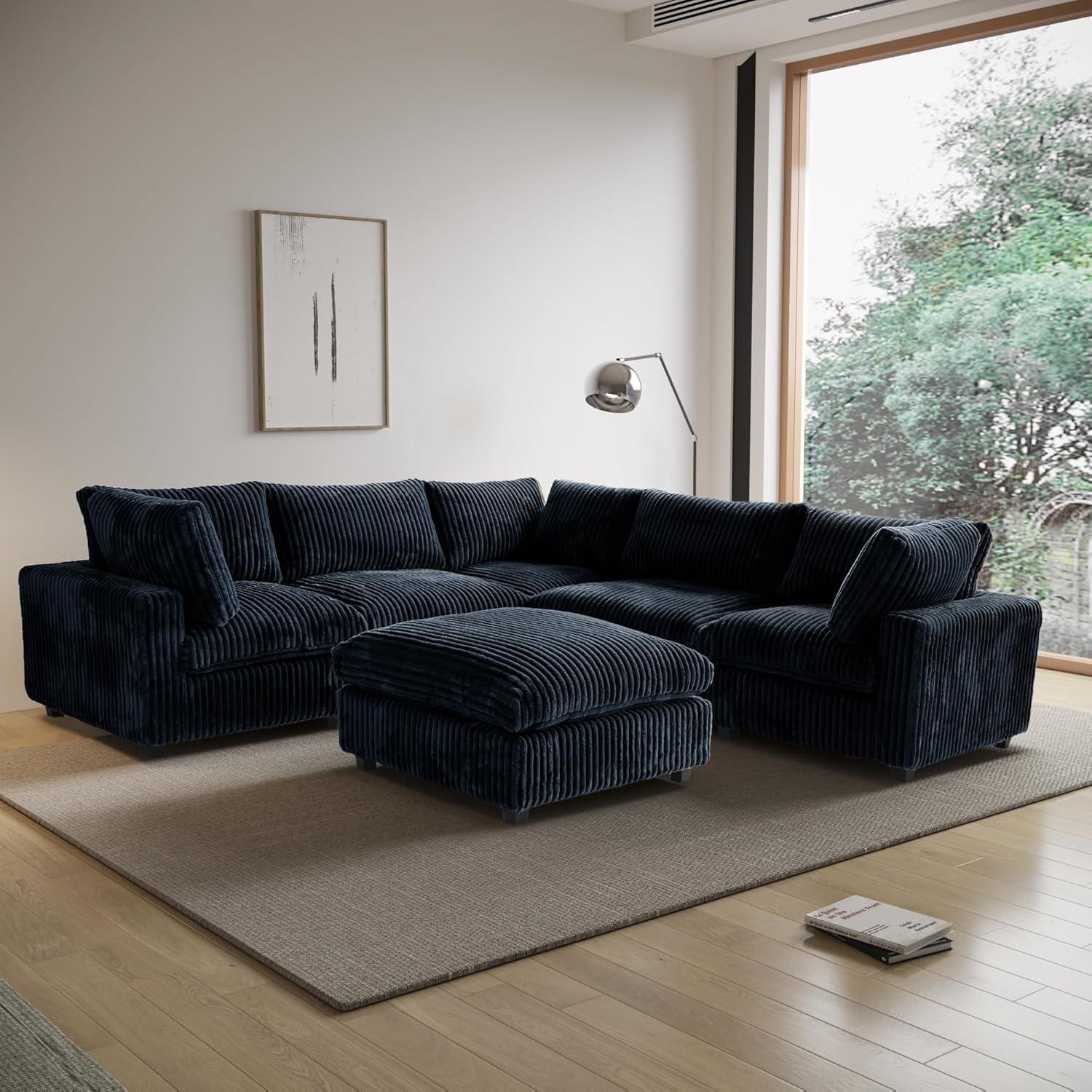  Cloud Couch Modular Sectional Sofa,157" Oversized 8 Seater Convertible Sofa,U Shaped Couch with Ottoman,Plush Sofas with 2 Chaise for Living Room,Covers Washable&Replaceable (Brown)