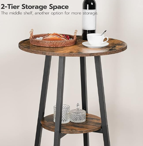  3 Pieces Round Bar Height Table and Chairs Set