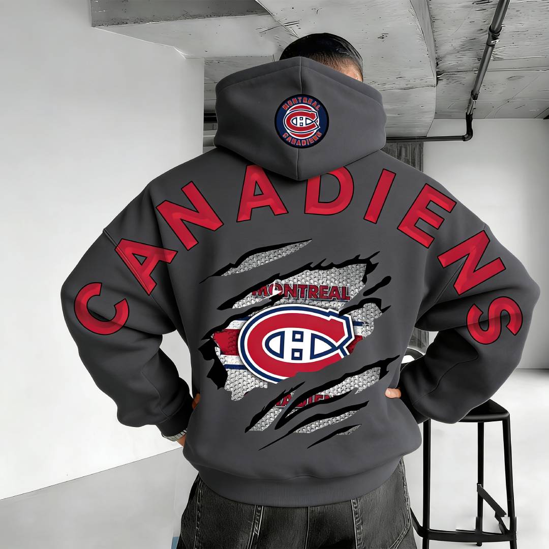 Unisex "Montreal canadiens" Graphic Streetwear Vintage Plush Hoodie