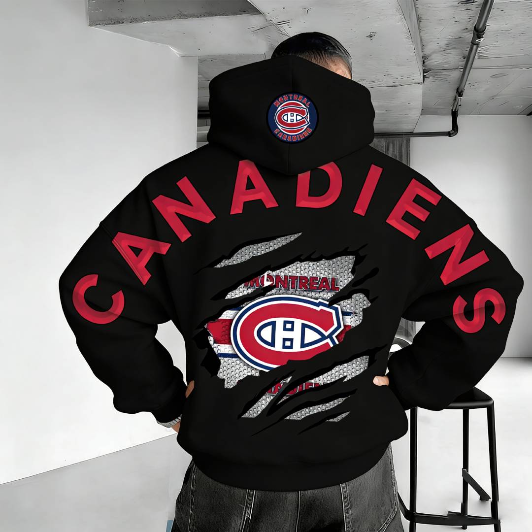 Unisex "Montreal canadiens" Graphic Streetwear Vintage Plush Hoodie