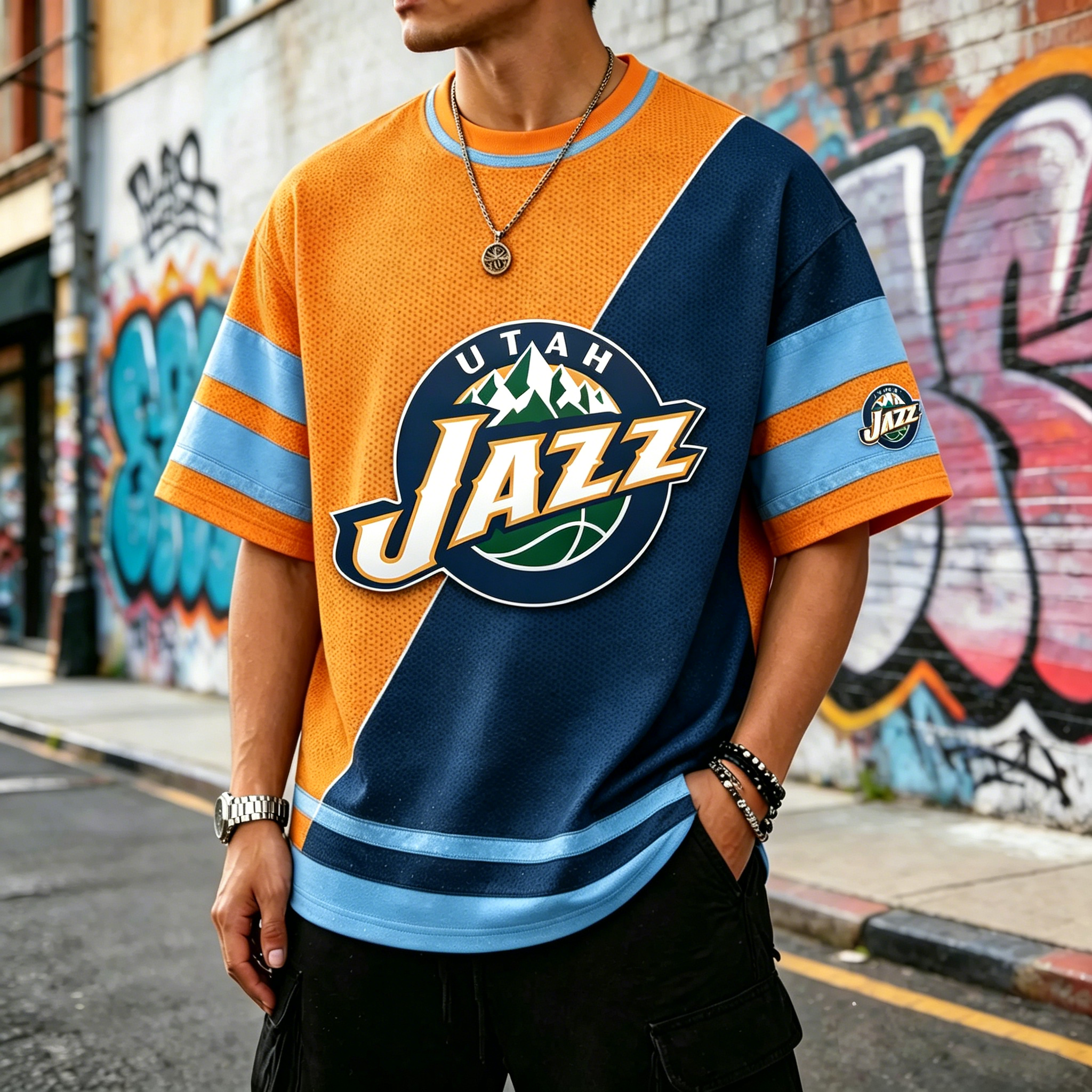 Utah Jazz Basketball Themed Tee