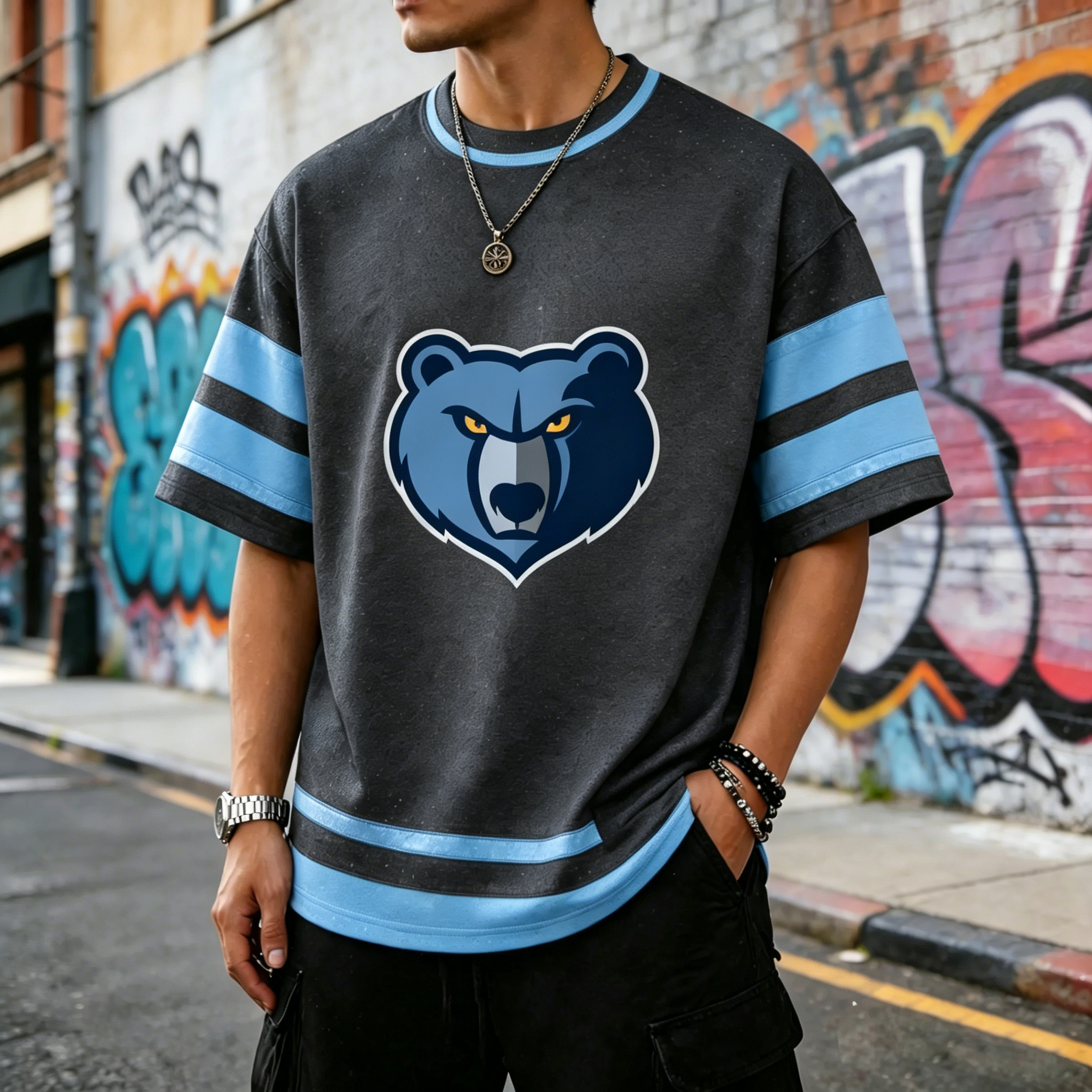 Retro Grizzlies color-blocked Tee