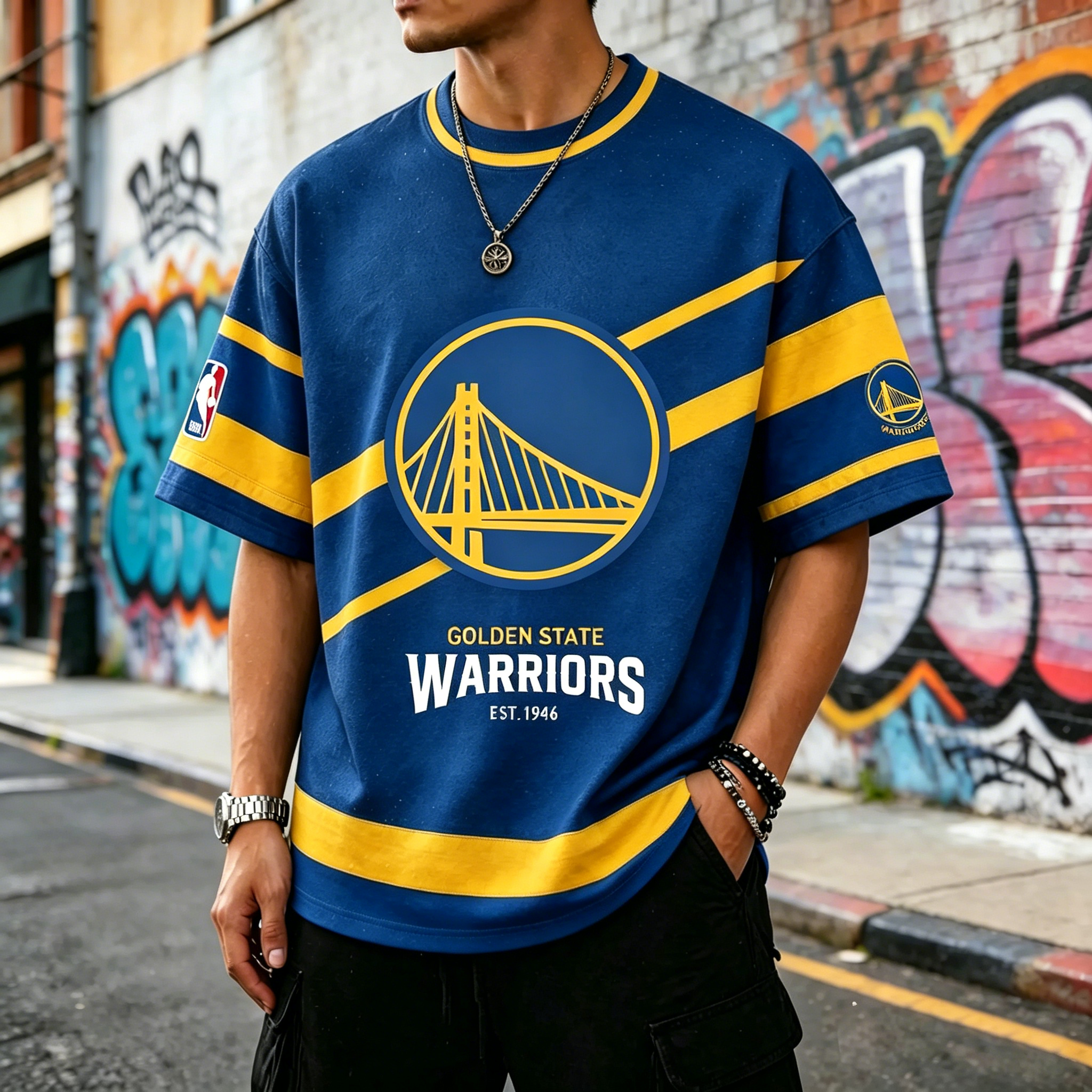 Golden State Warriors basketball-themed Tee