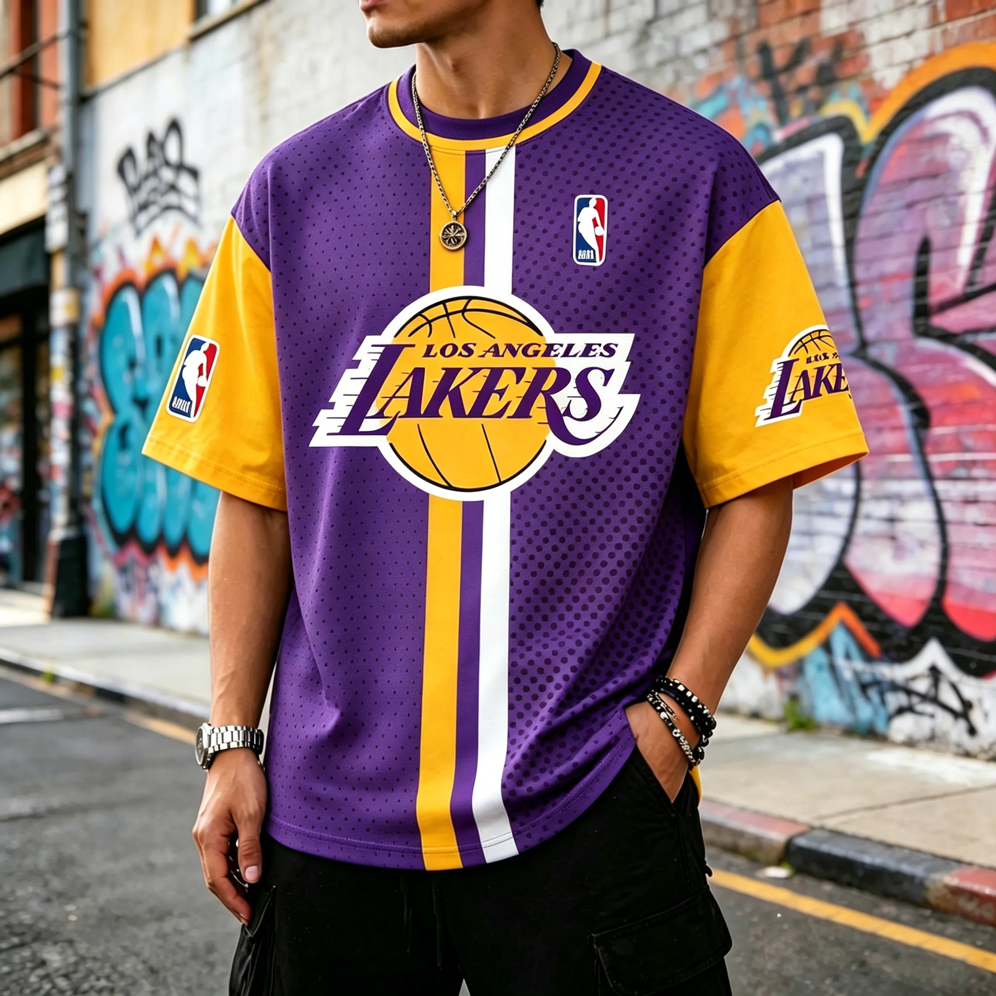Lakers basketball-themed T-shirts