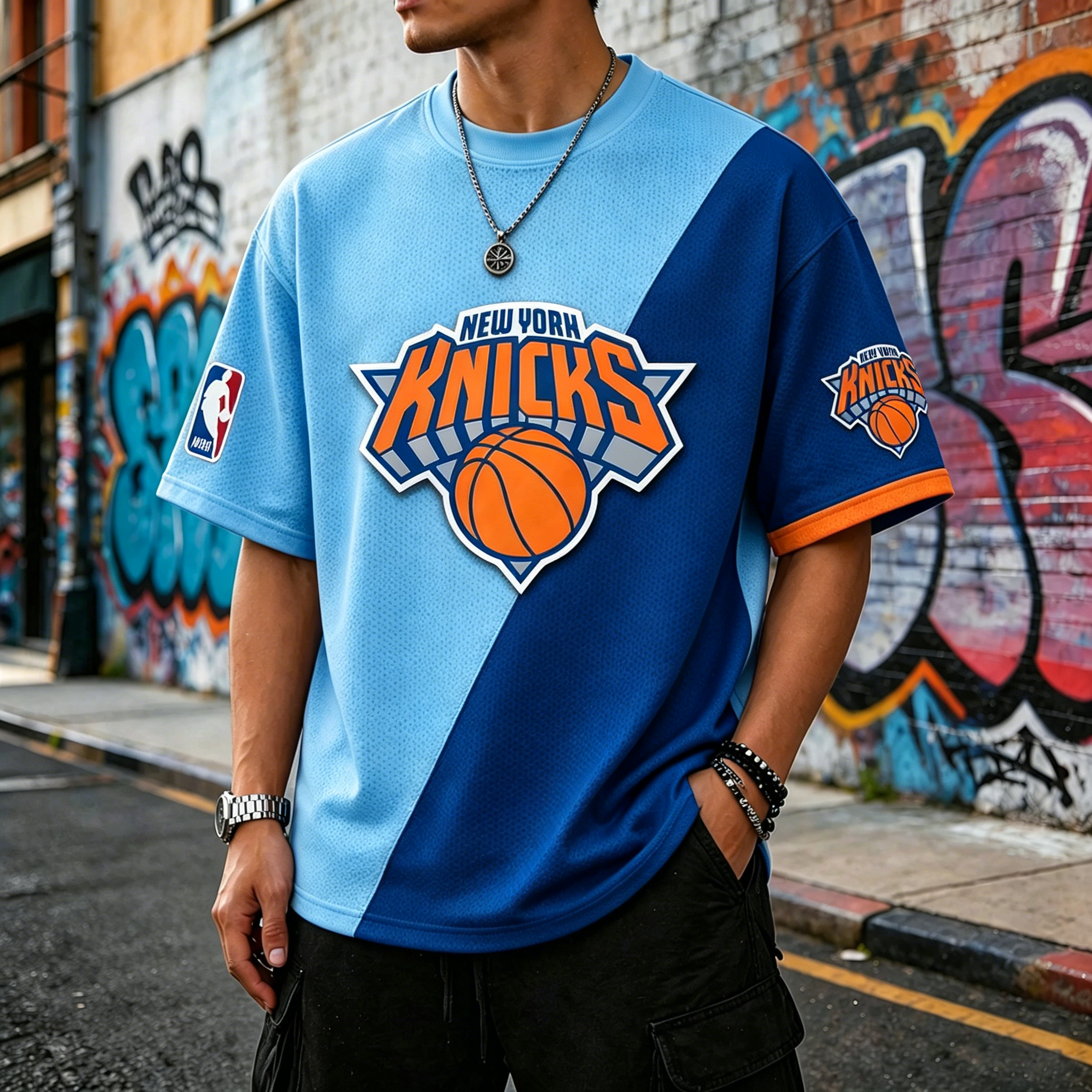 Knicks color-blocked basketball Tee