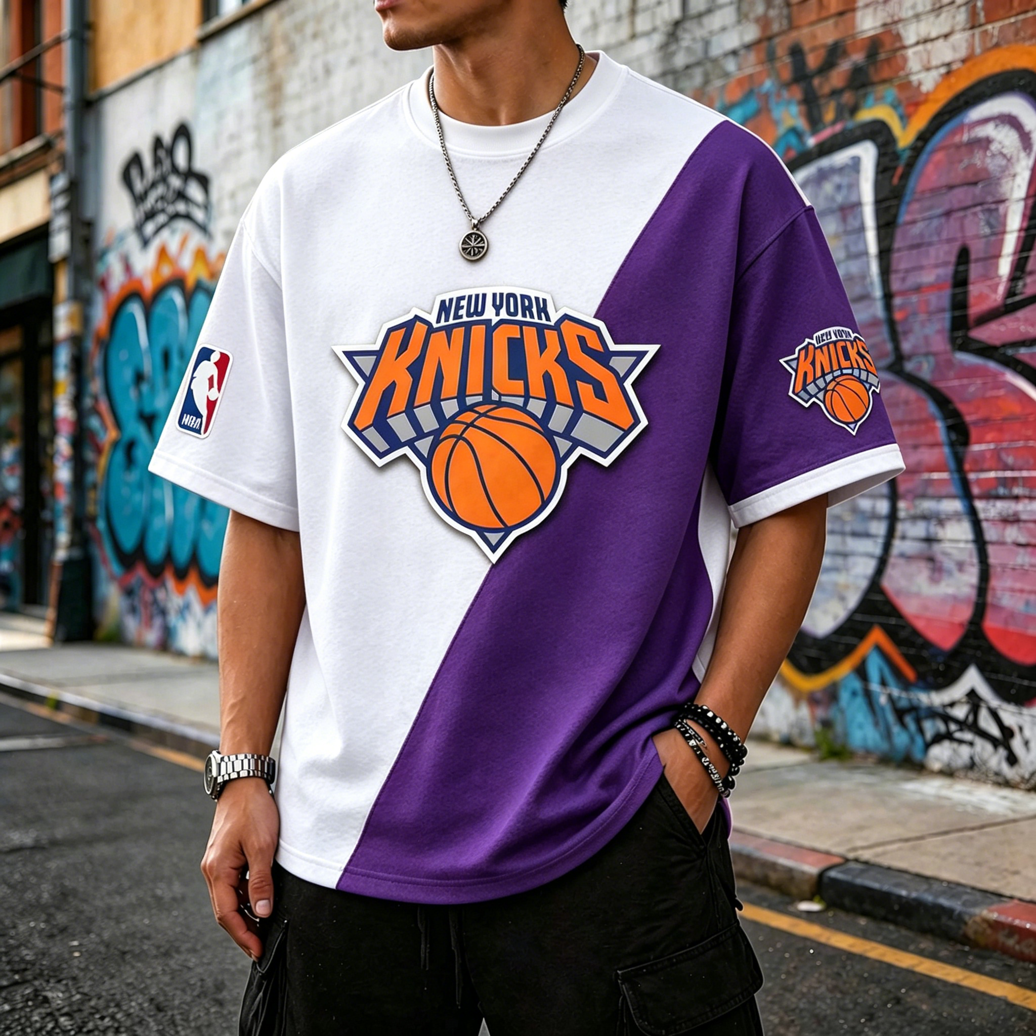 Knicks color-blocked basketball Tee