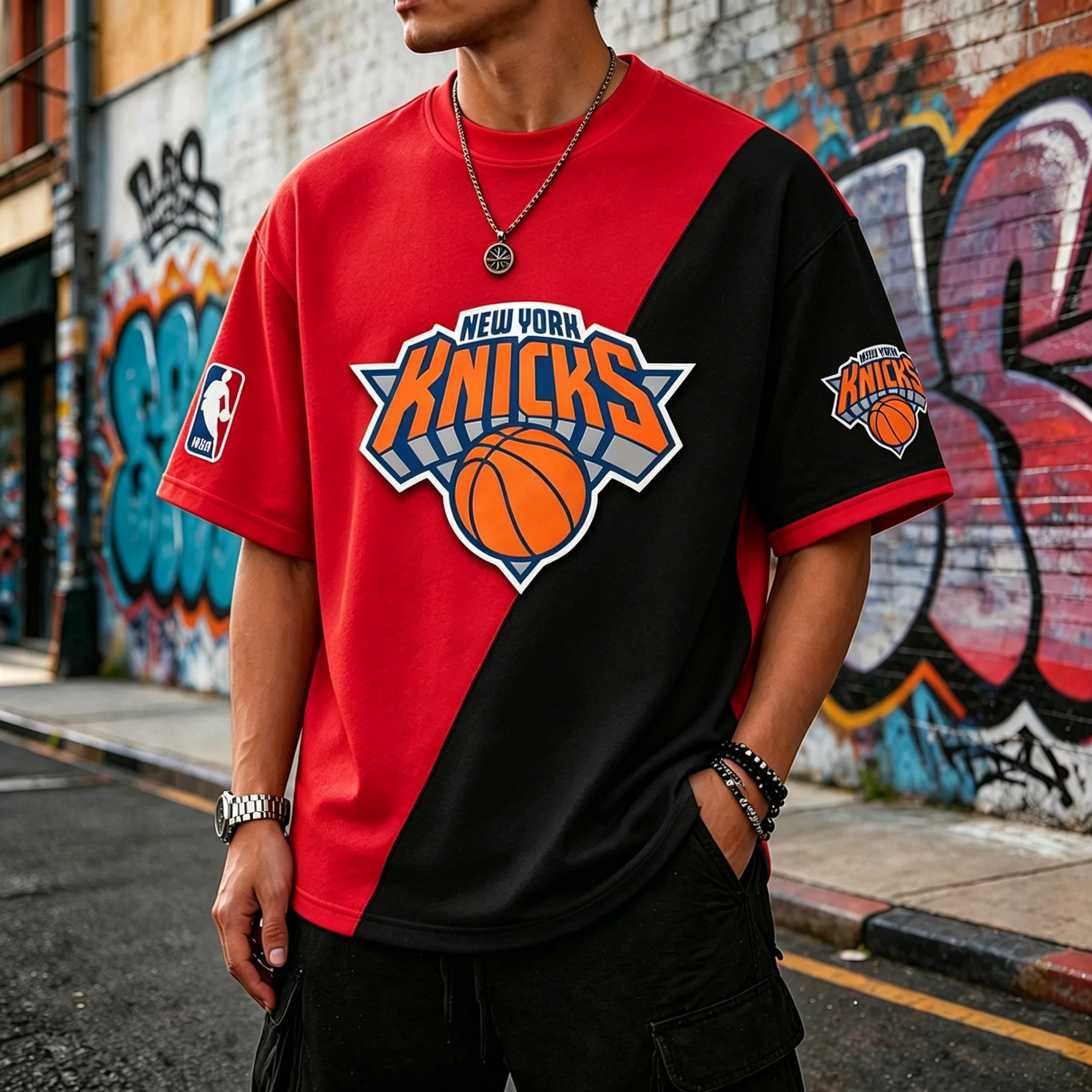 Knicks color-blocked basketball Tee