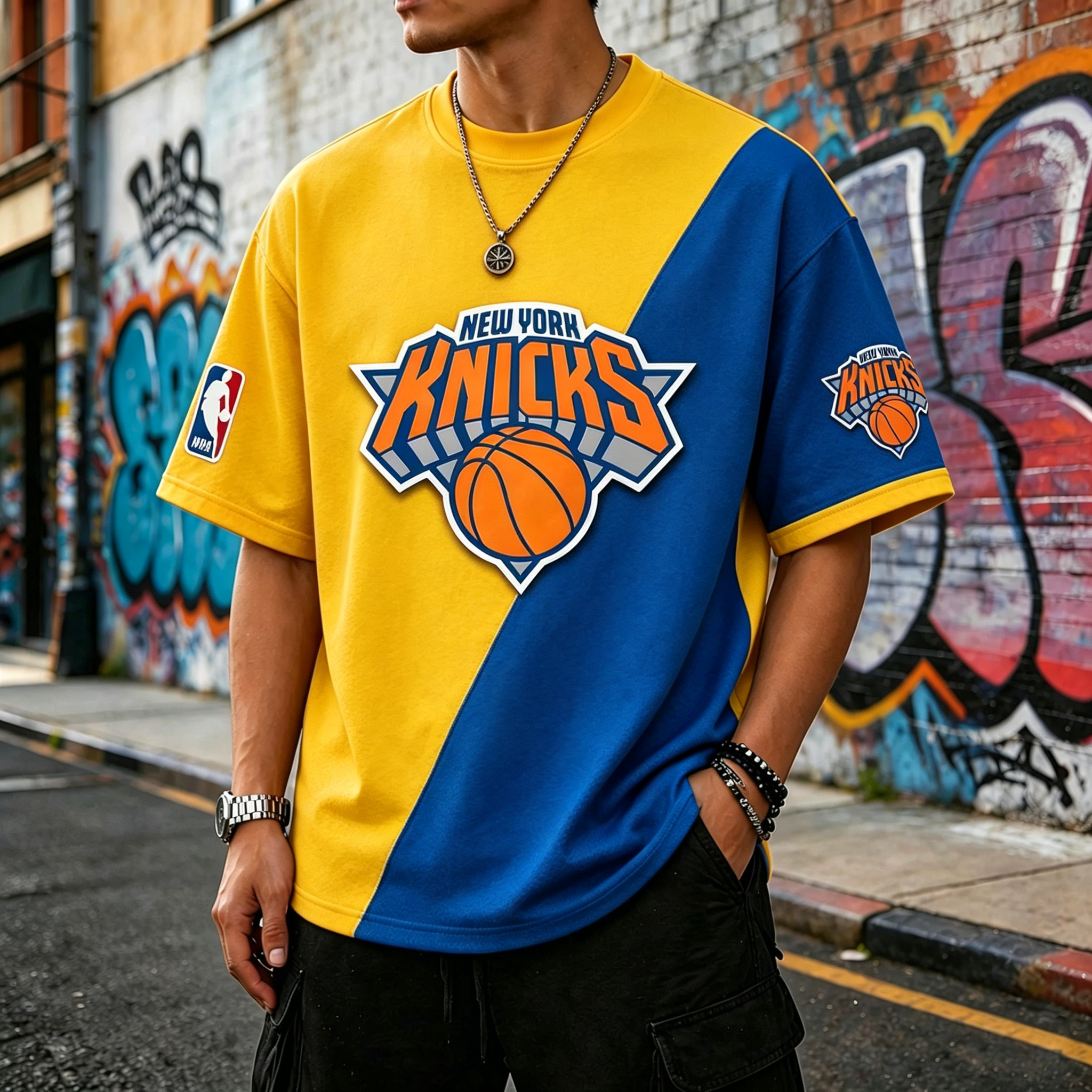 Knicks color-blocked basketball Tee