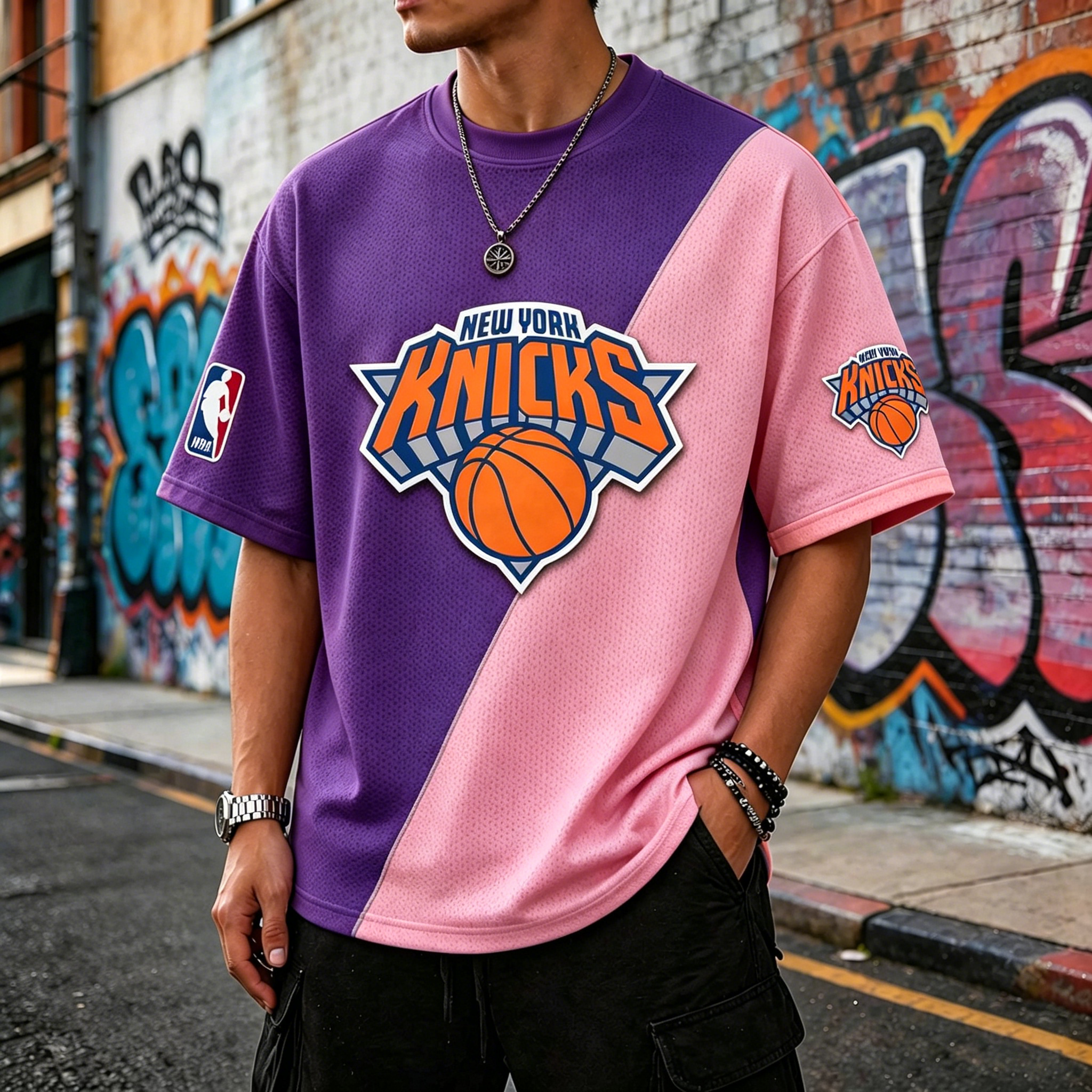 Knicks color-blocked basketball Tee