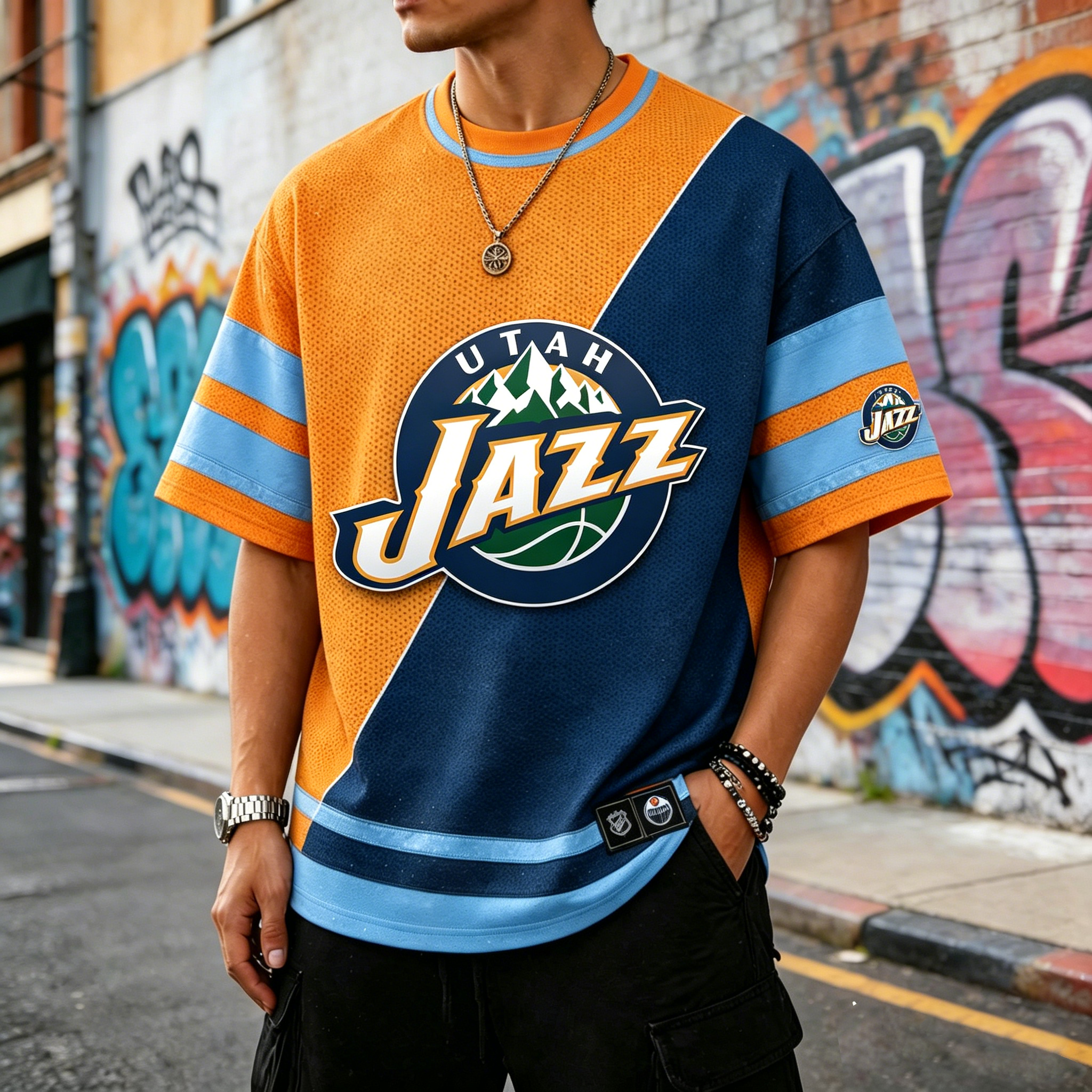Utah Jazz Basketball Themed Tee