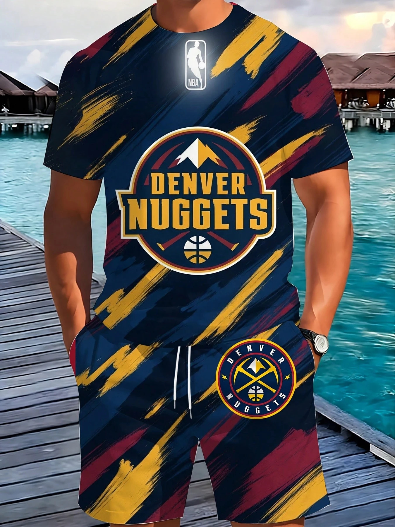 Denver Nuggets-T-Shirt And Shorts Set