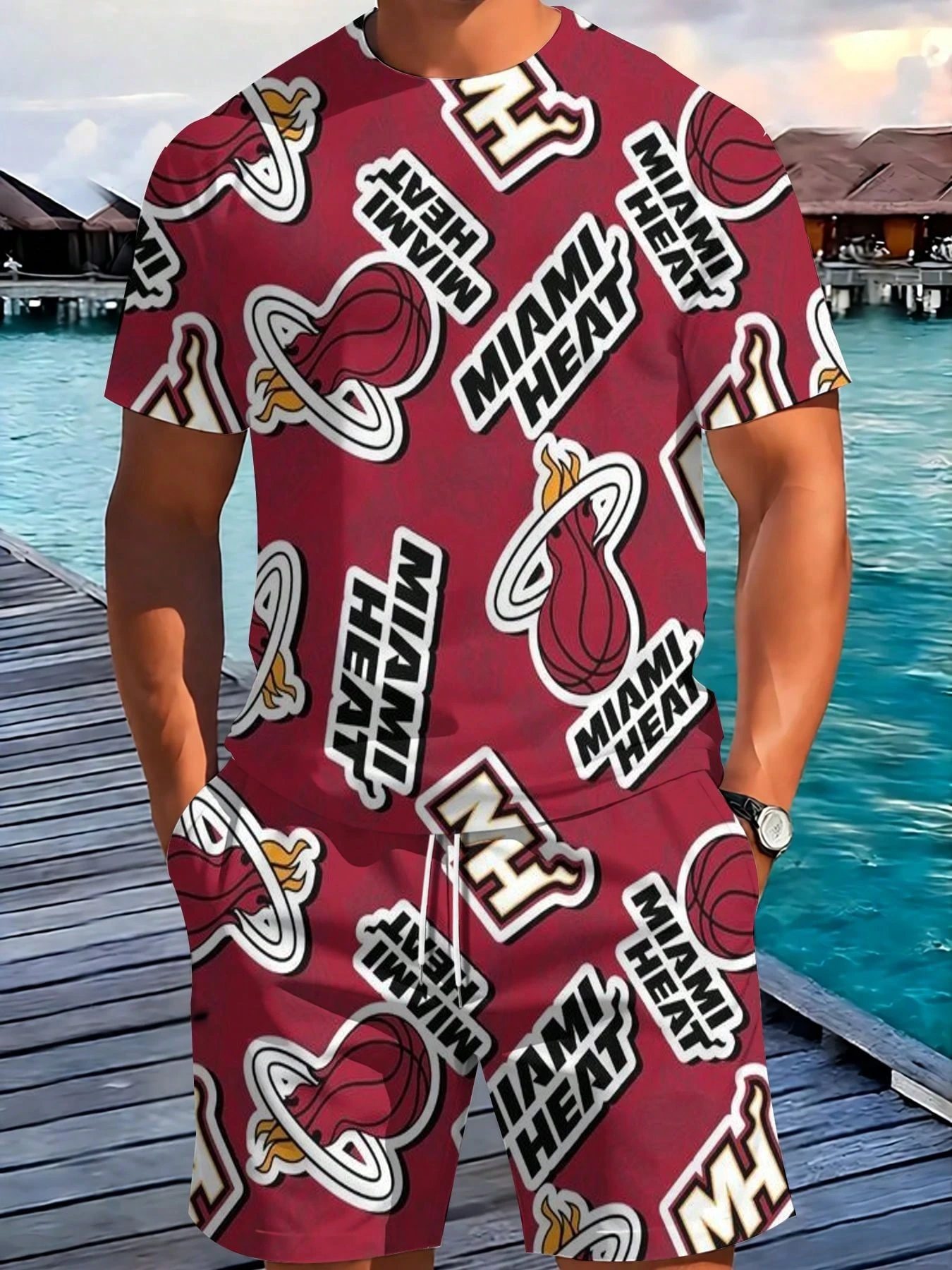 Miami Heat-T-Shirt And Shorts Set