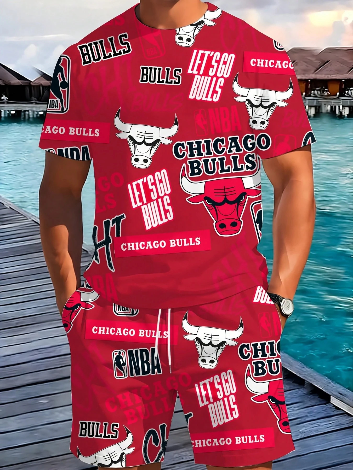 Chicago Bulls-T-Shirt And Shorts Set