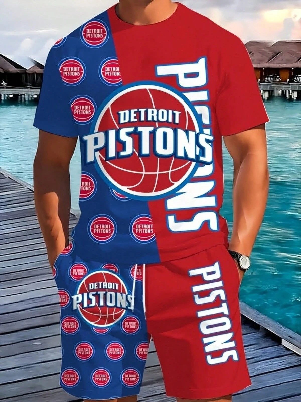 Detroit Pistons-T-Shirt And Shorts Set