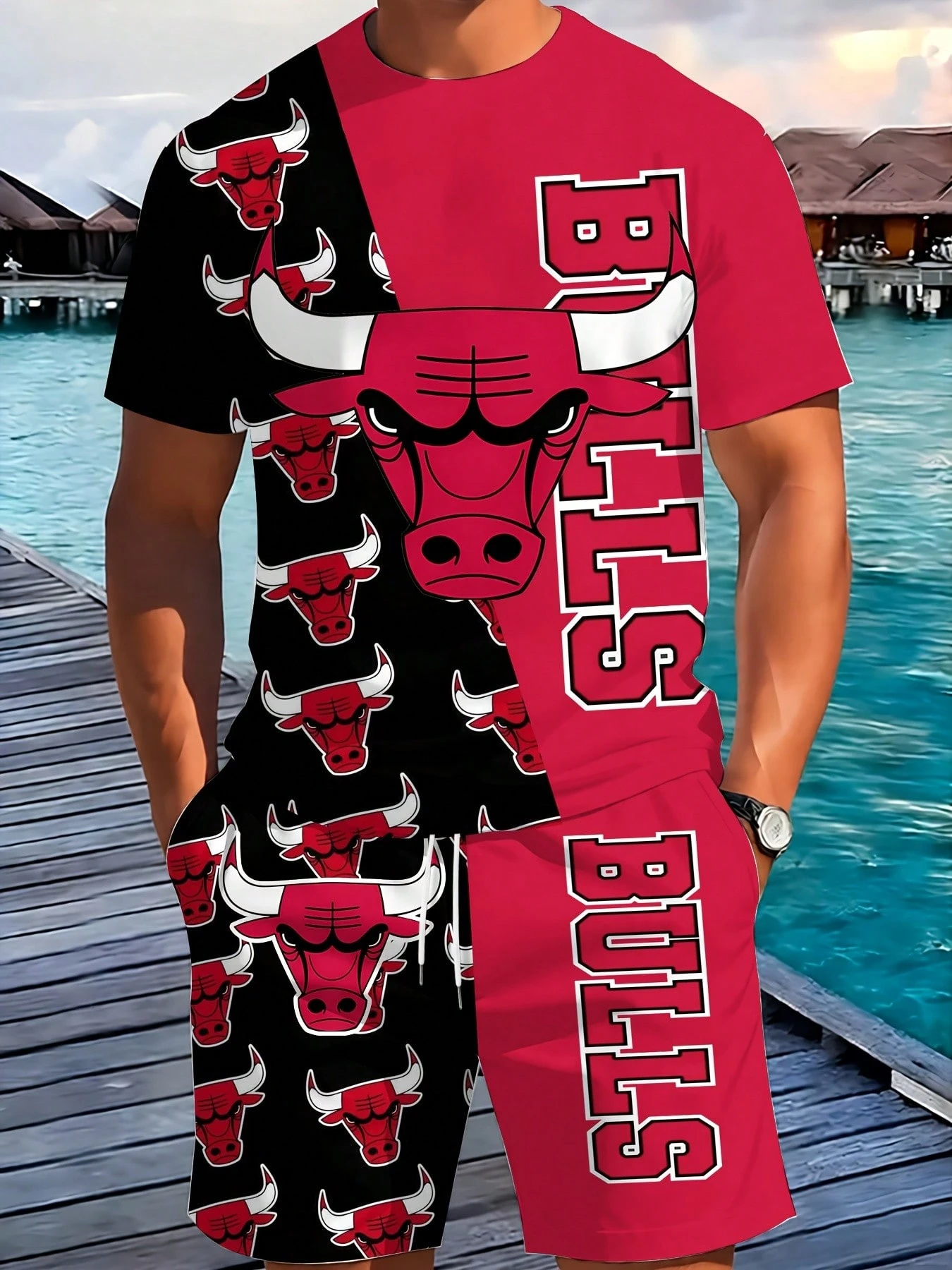 Chicago Bulls-T-Shirt And Shorts Set